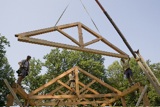 Timber Frame: The hand-hewn timber frame for our house.